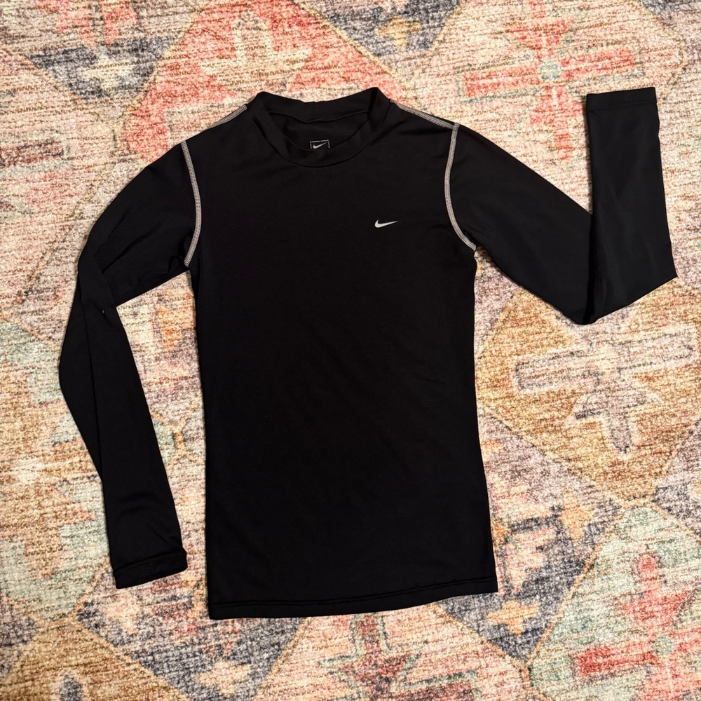 Boys Nike Black Long Sleeve Compression Athletic Shirt- Large